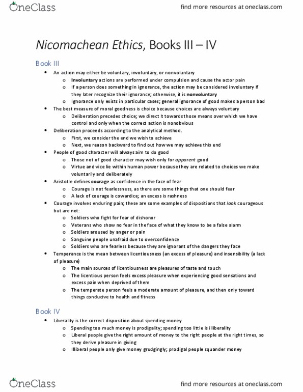 GVPT 241 Chapter Notes - Chapter Nicomachean Ethics Books III - IV: Magnanimity thumbnail